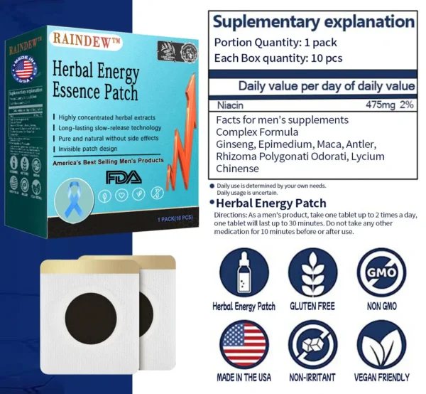 Raindew™ PDE5 Men's Herbal Energy Patch